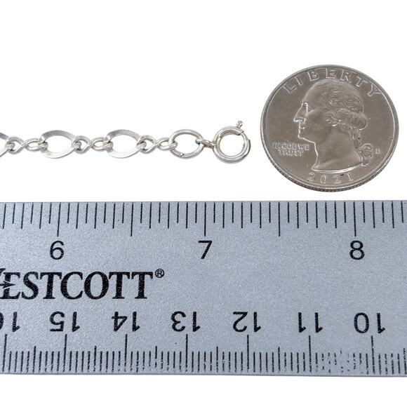 Estate Sterling Silver 925 5.6mm Infinity Link Chain Bracelet 7.25" - Picture 4 of 6